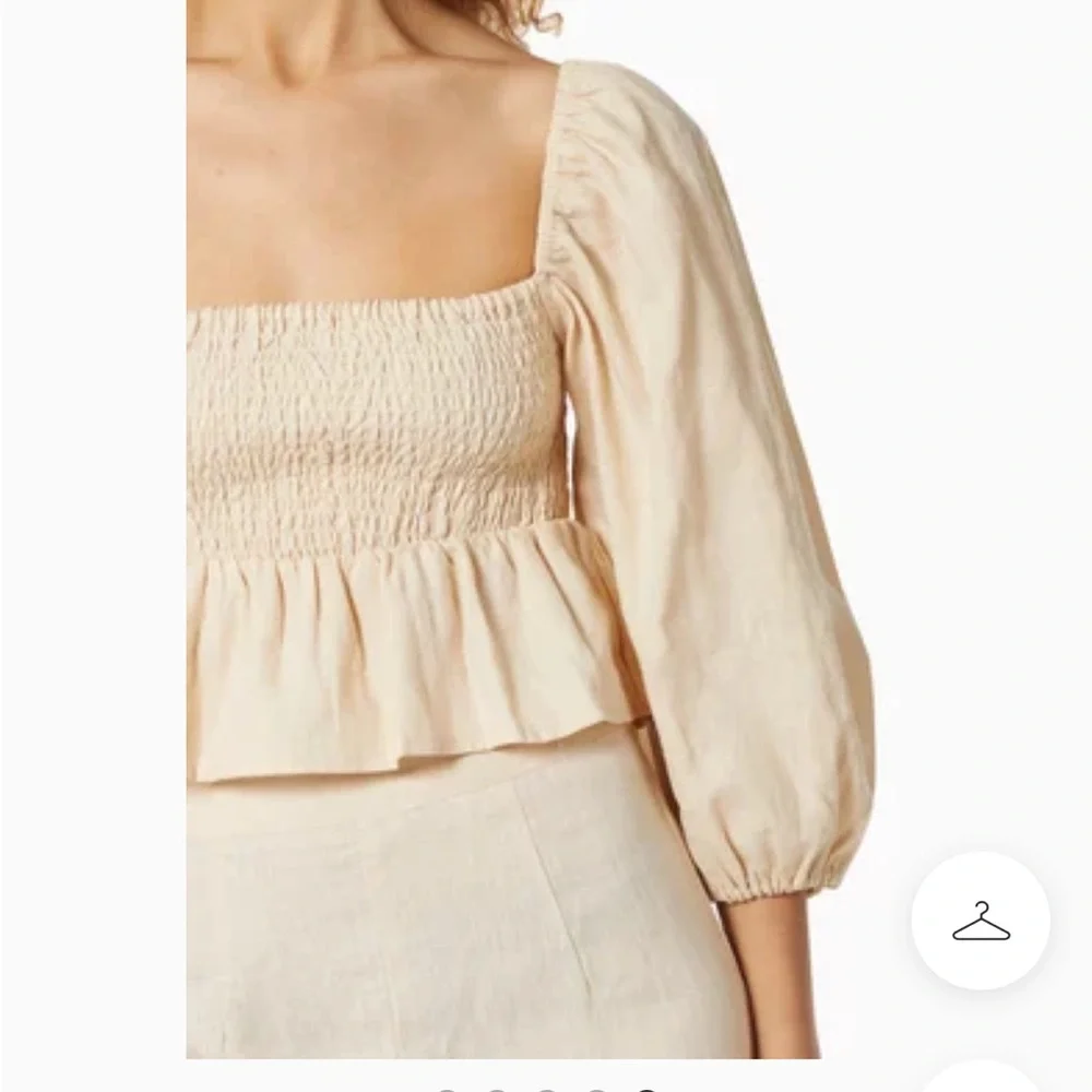 Faithfull the Brand Linen Smocked Blouse